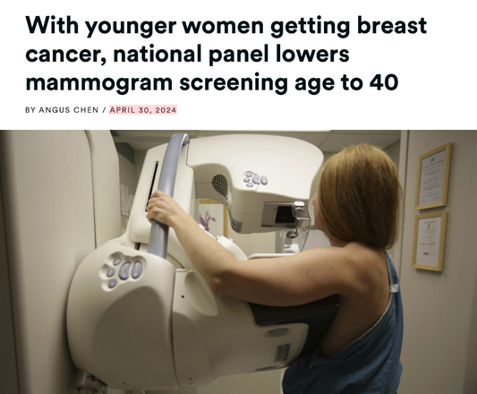 Mammogram screening age lowered to 40