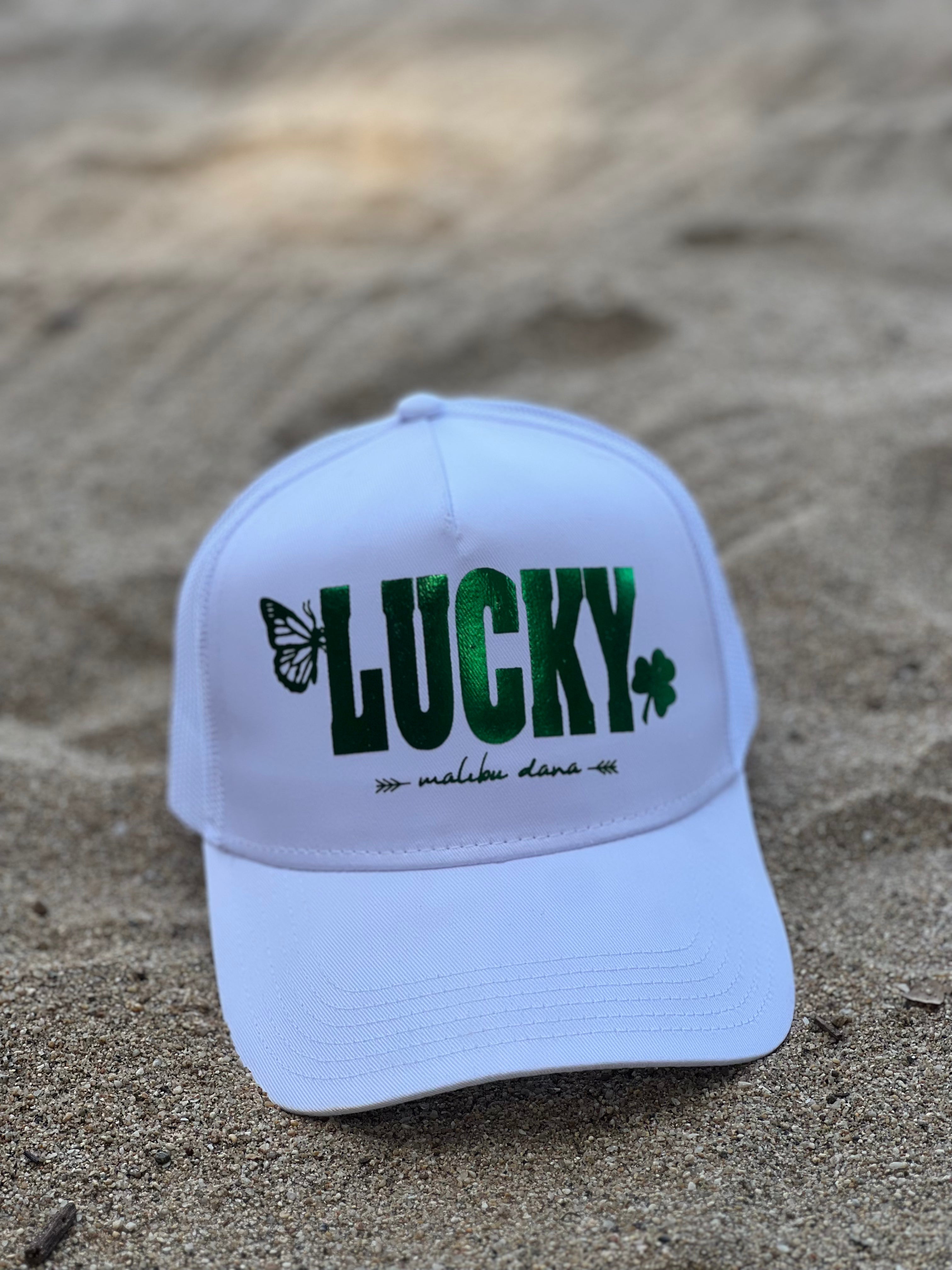 Get Lucky White Trucker Hat