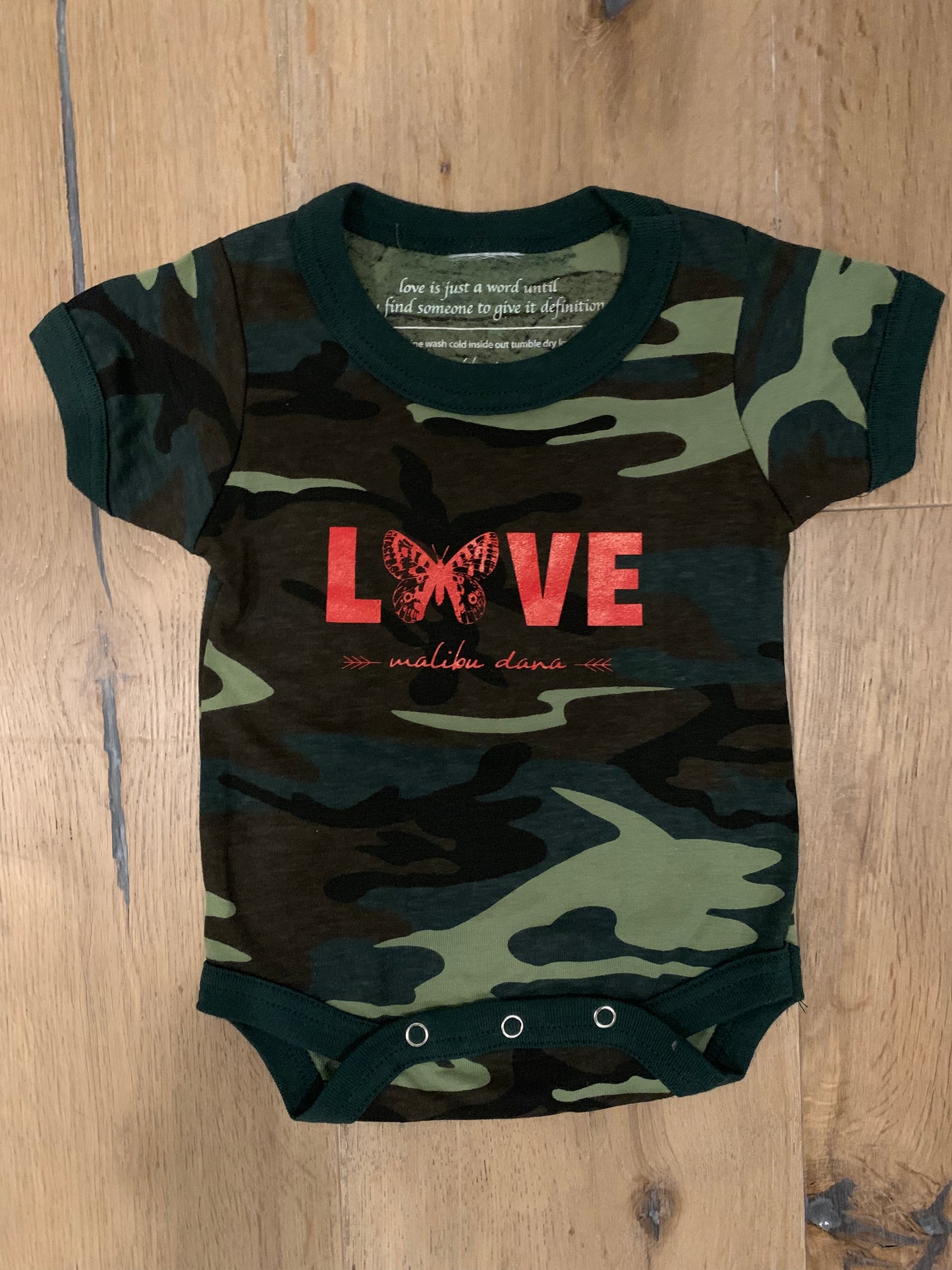 Camo Butterfly Love Onsie
