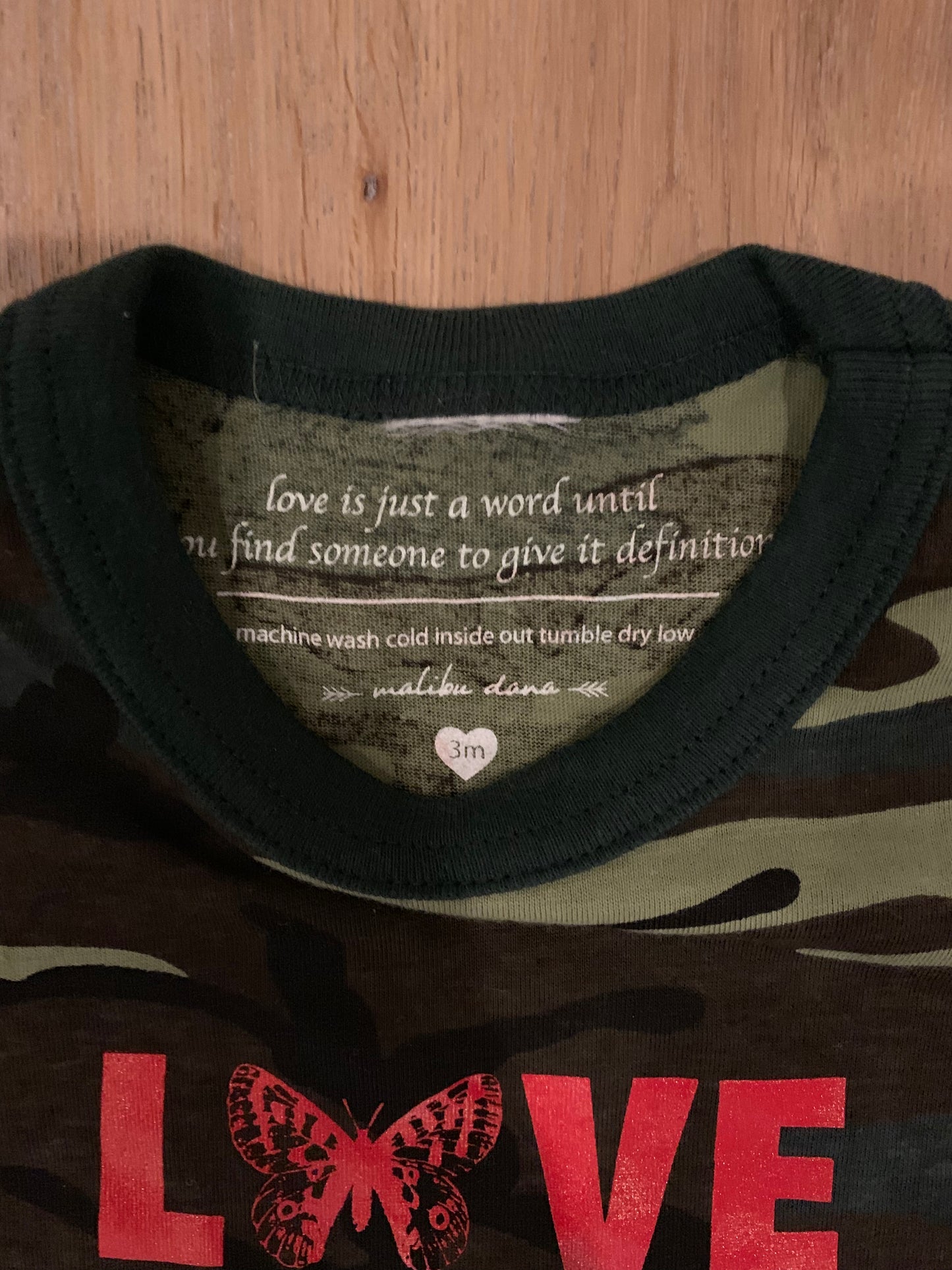 Camo Butterfly Love Onsie