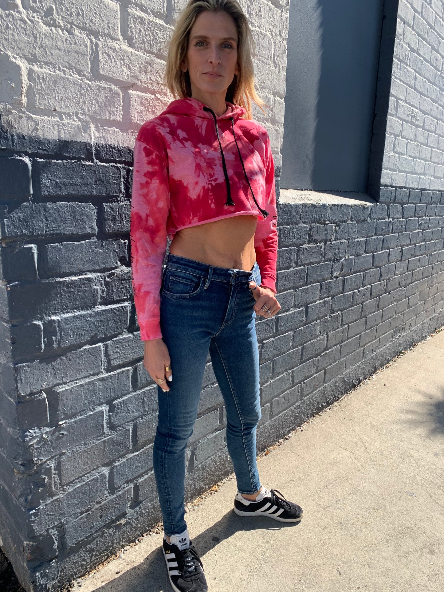 Butterfly Strong Hand Tie Dye Hoodie - Cherry Bomb