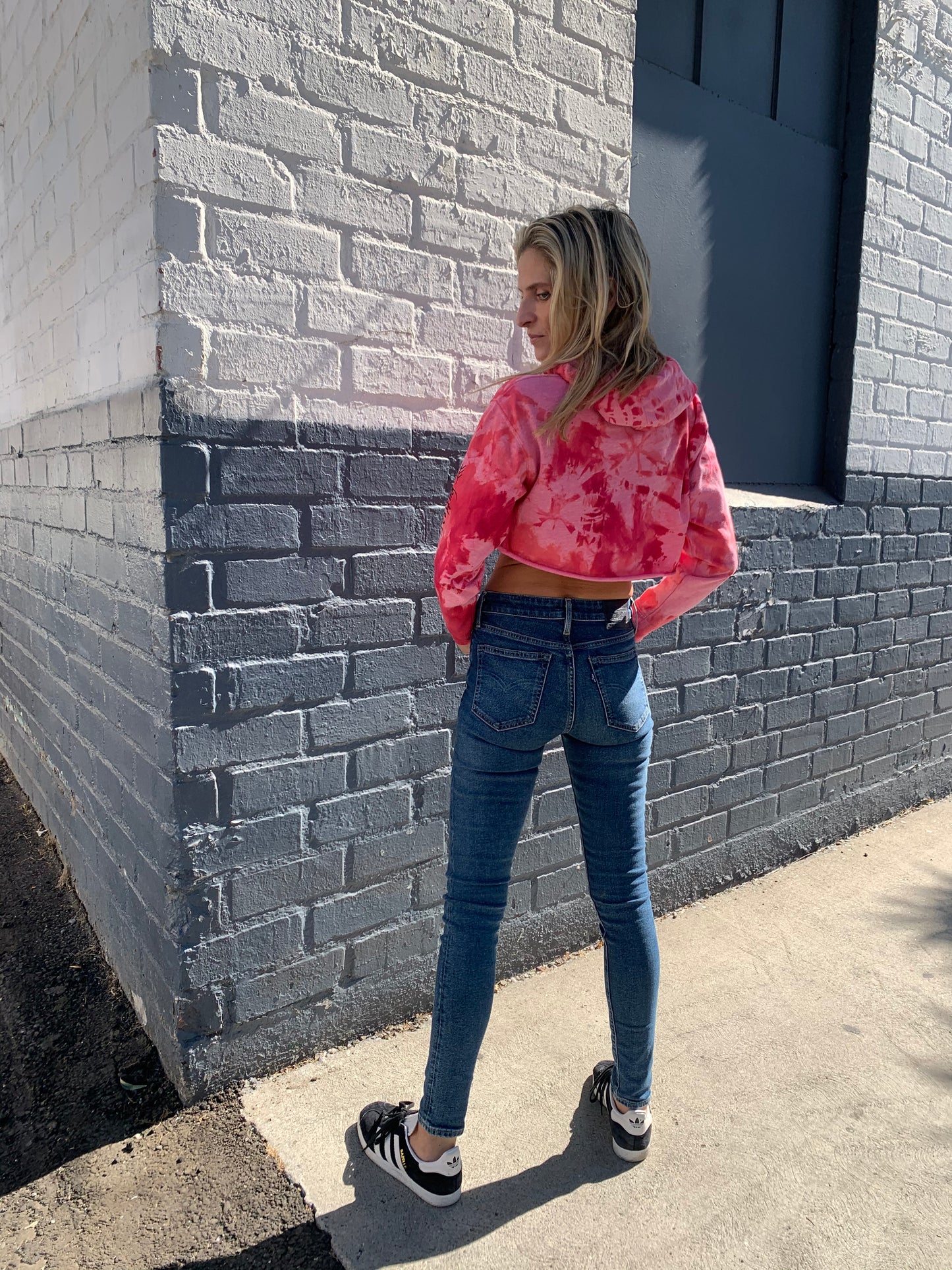 Butterfly Strong Hand Tie Dye Hoodie - Cherry Bomb