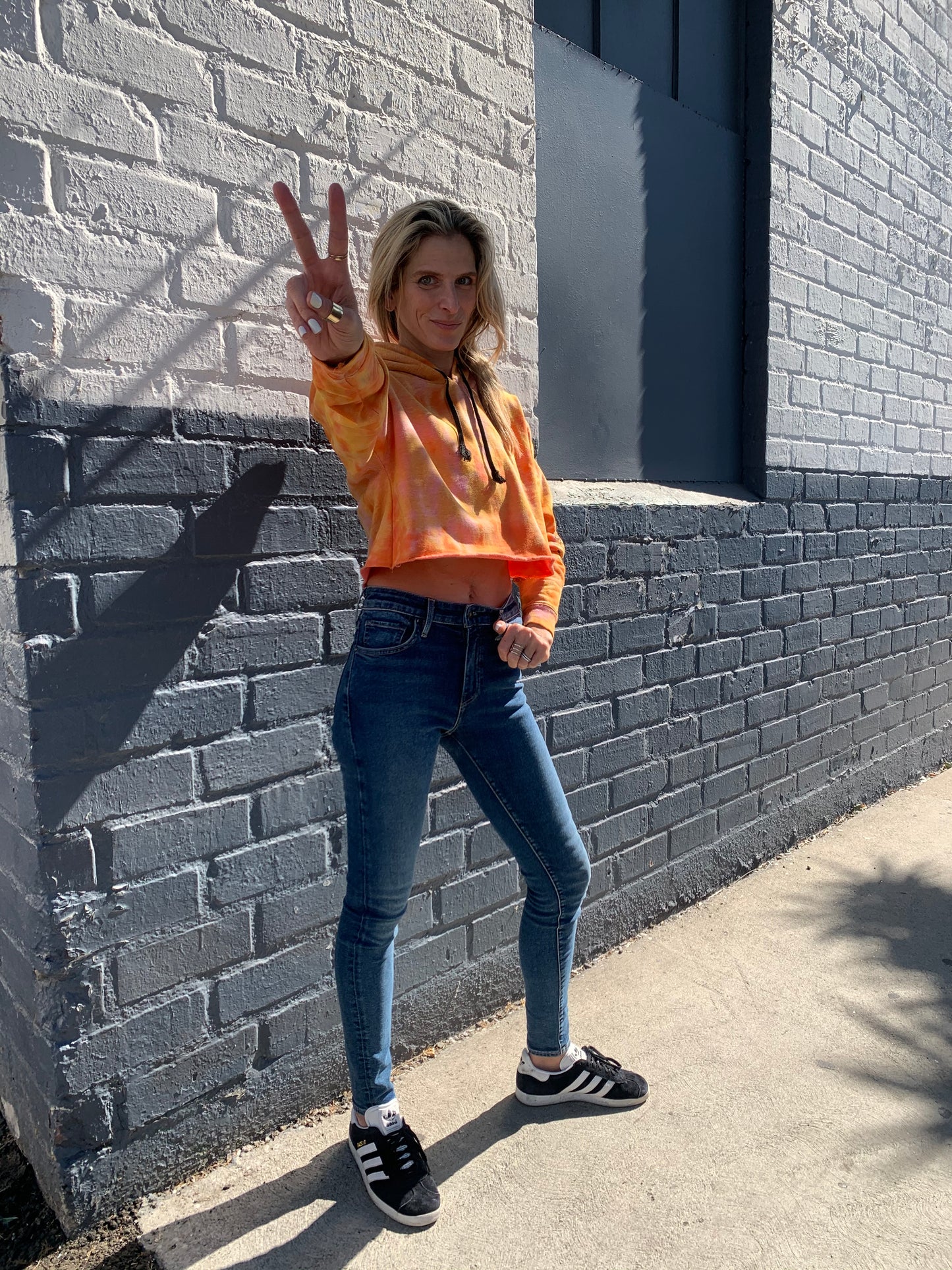 Butterfly Strong Hand Tie Dye Hoodie - Orangesicle