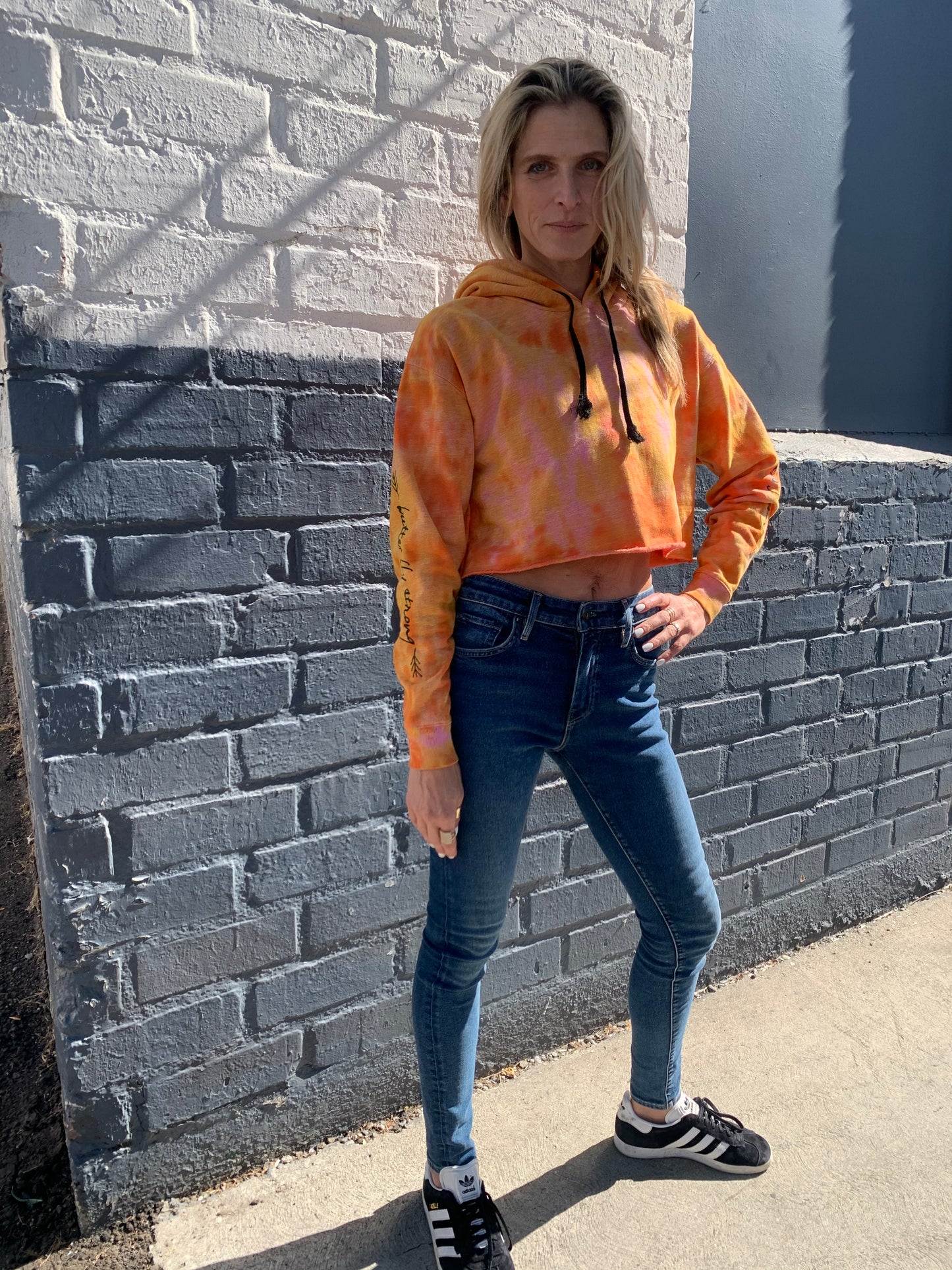 Butterfly Strong Hand Tie Dye Hoodie - Orangesicle