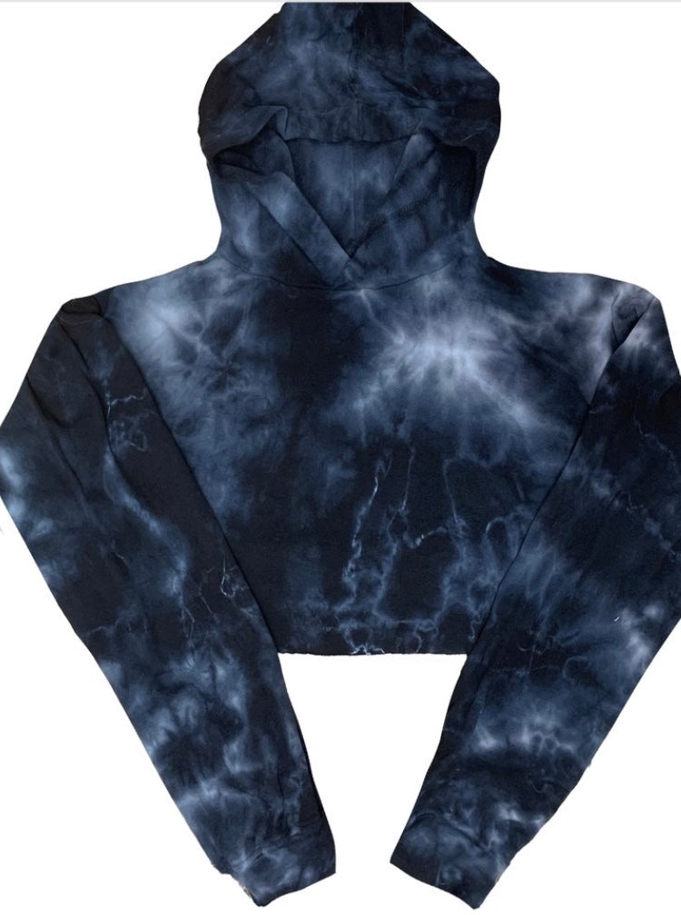 Malibu Dana Tie Dye Hoodie - Black and White
