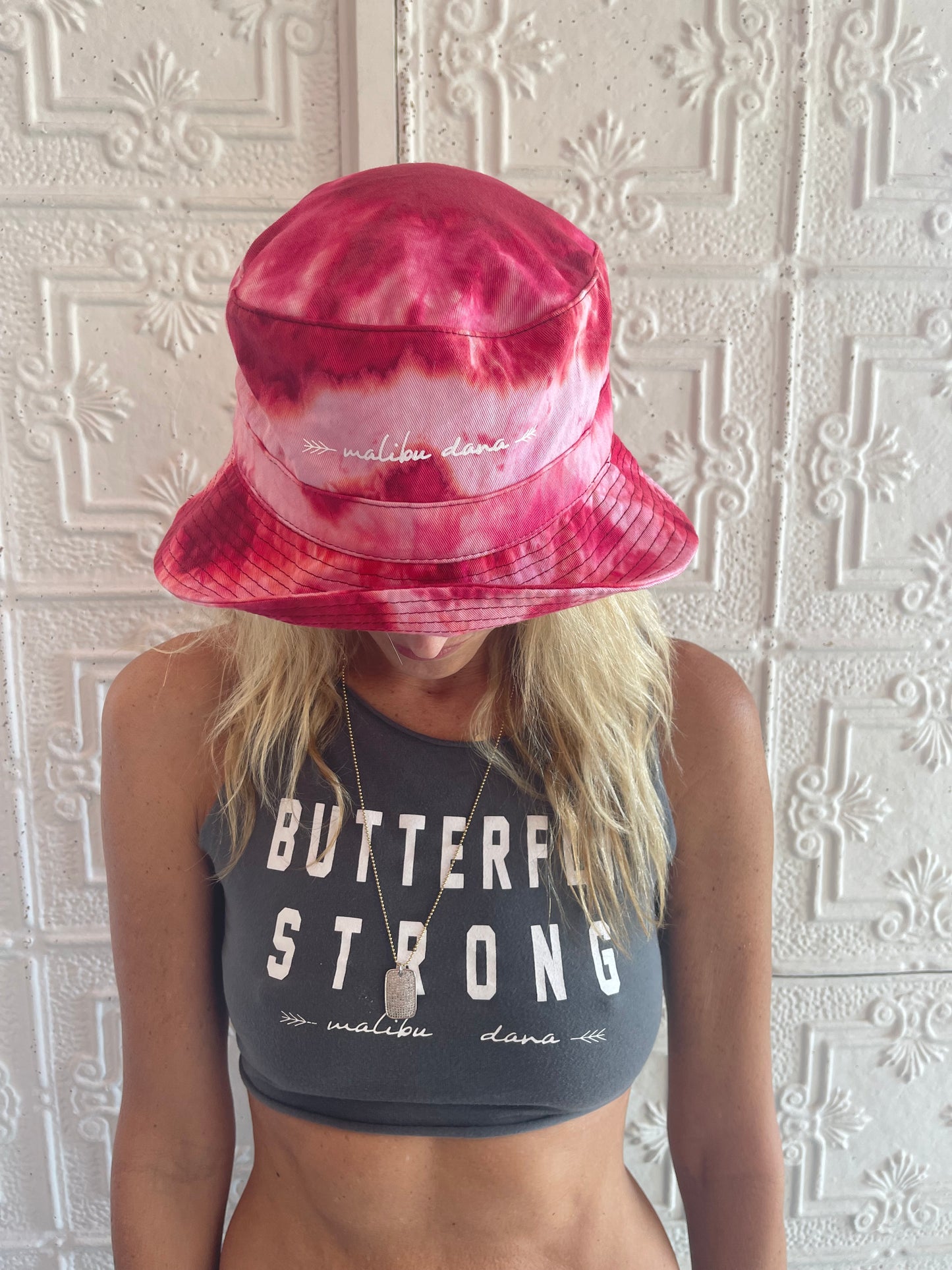 Malibu Dana Bucket Hat - Red Tie Dye