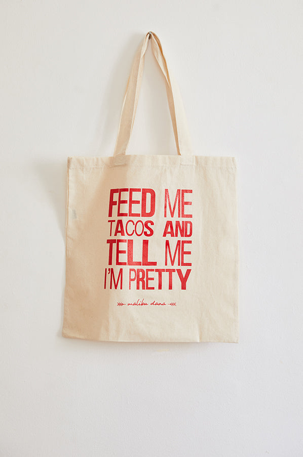 Feed Me Tacos Small Canvas Tote