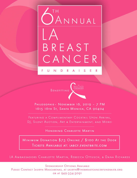 Saturday, November 16th // LA 6th Annual Breast Cancer Fundraiser