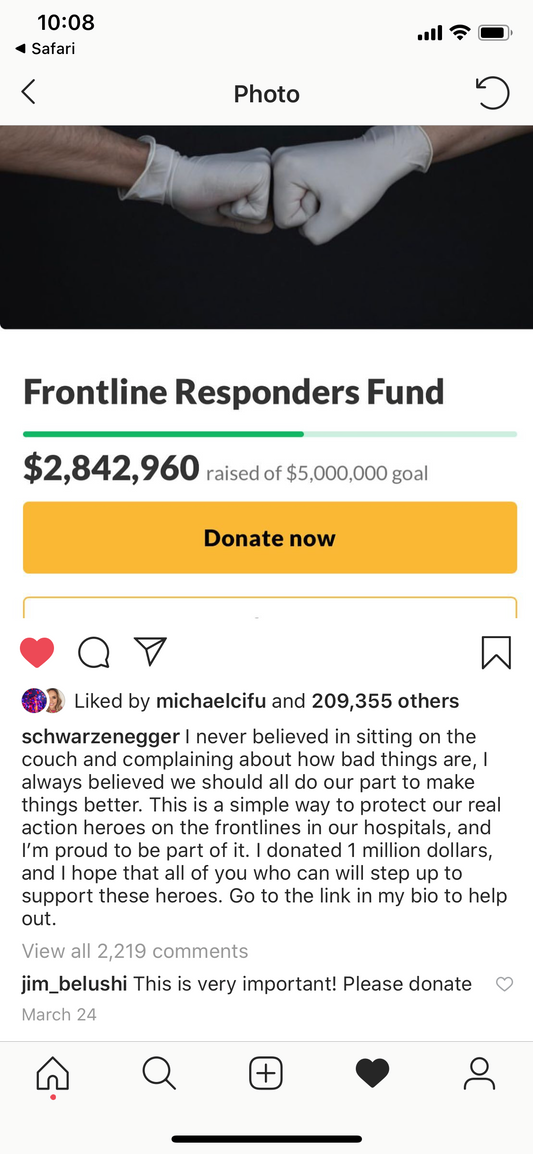 Arnold Schwarzenegger Raises Funds For First Responders
