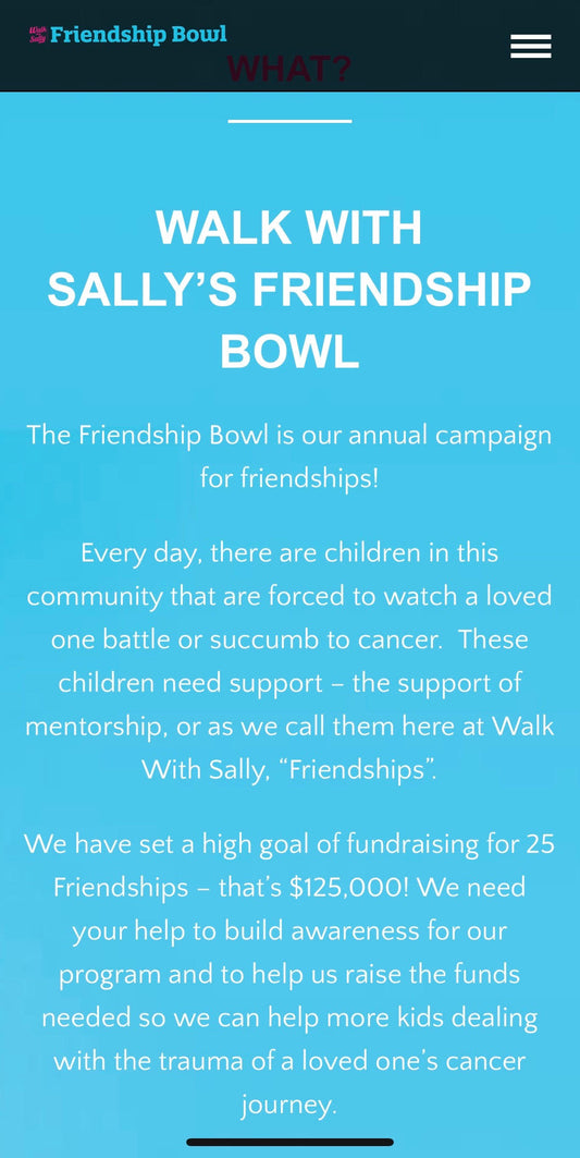 March 15th // Walk With Sally Friendship Bowl