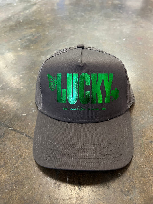 Get Lucky! Charcoal Trucker Hat