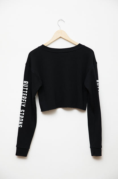 Butterfly Strong Cropped Sweatshirt