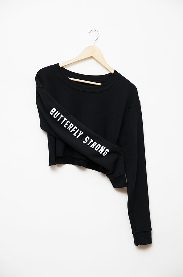 Butterfly Strong Cropped Sweatshirt