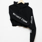 Butterfly Strong Cropped Hoodie - Black