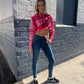 Butterfly Strong Hand Tie Dye Hoodie - Cherry Bomb