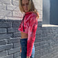 Butterfly Strong Hand Tie Dye Hoodie - Cherry Bomb