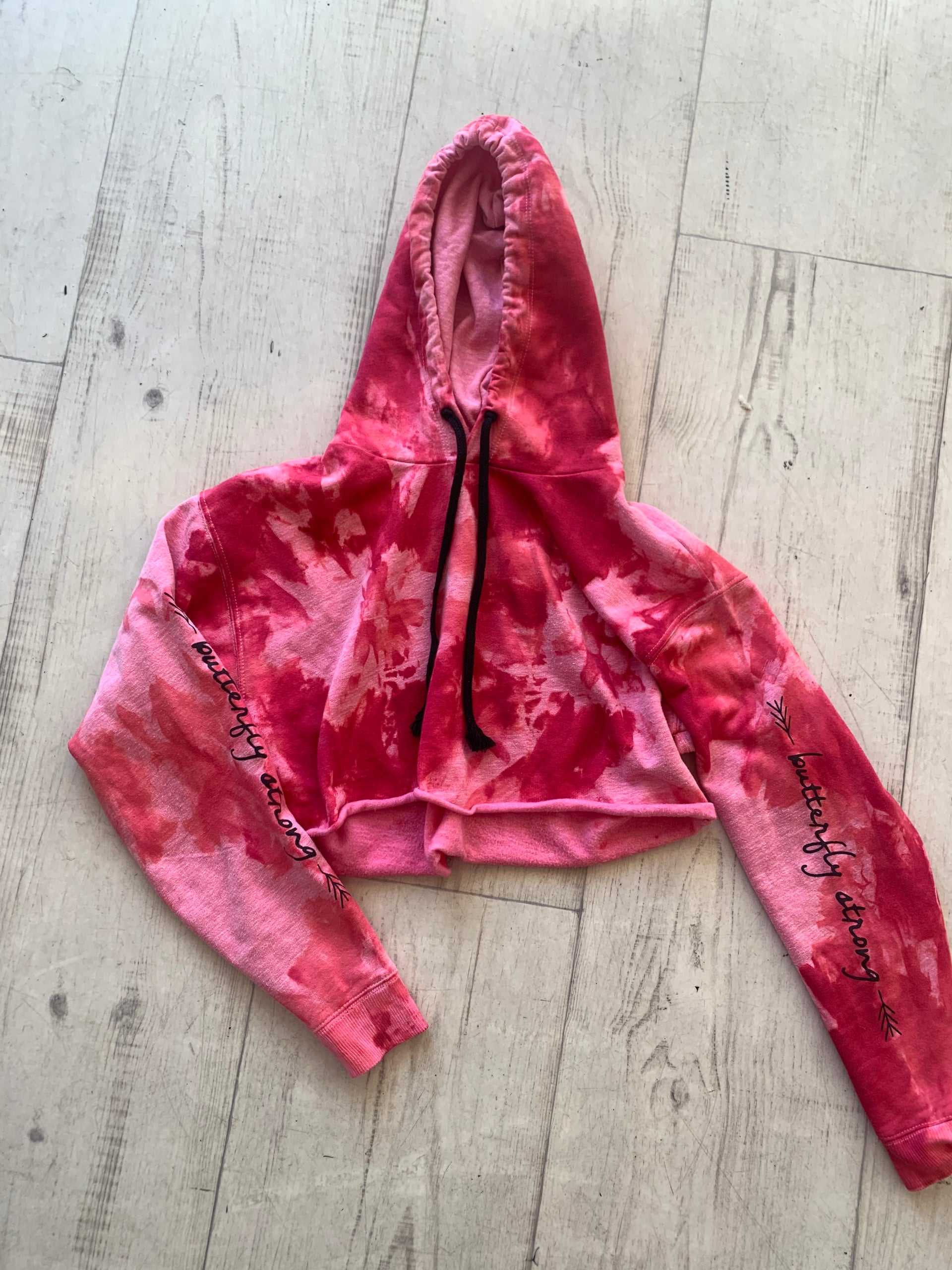 Crop Hoodie Tie Dye Hoodie With Butterfly Oyoangle Girls Tie Dye