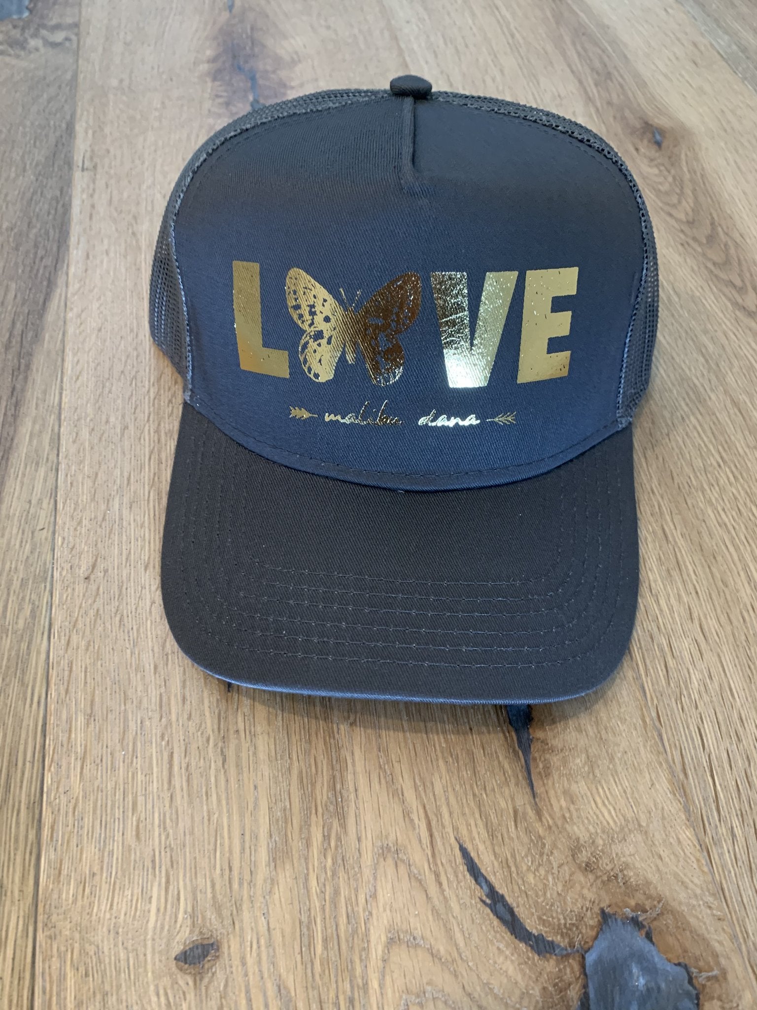 Gray & Gold Butterfly Love // Trucker Hat