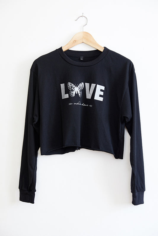 Butterfly LOVE // Cropped Long-Sleeve Tee