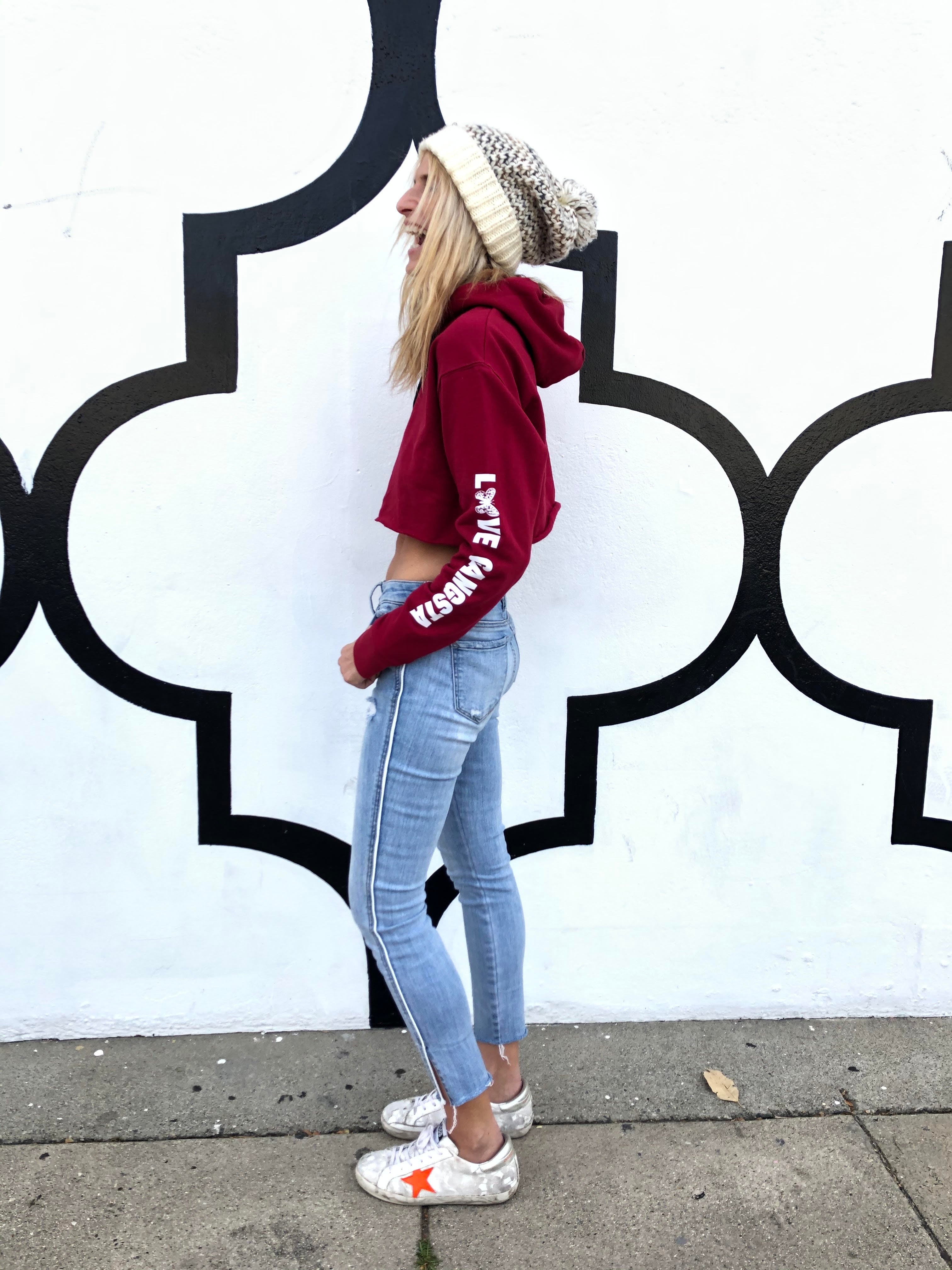 Love Gangsta Cropped Hoodie